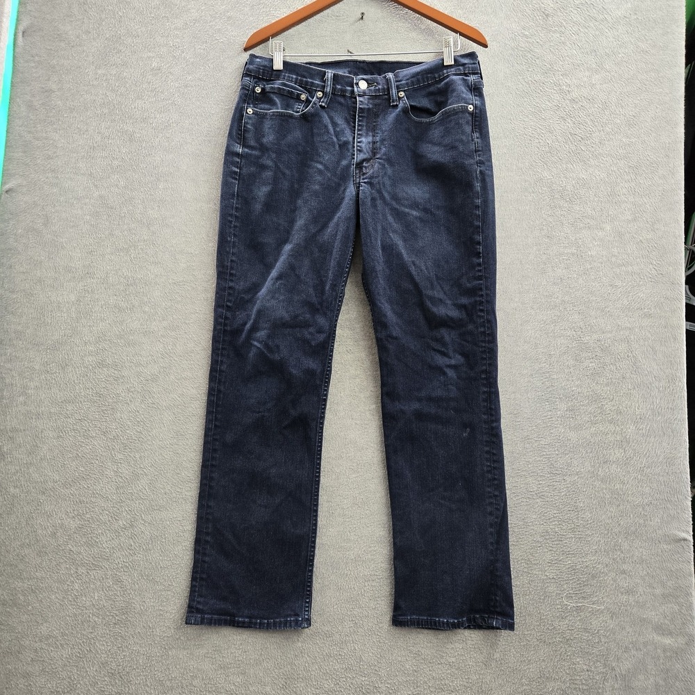 Levi's 514 Men Jeans 34X30 Dark Blue Denim Straight Fit 28" Inseam